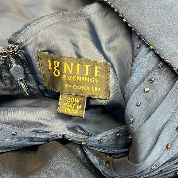 Ignite evenings chiffon long dress and jacket - Picture 10 of 12